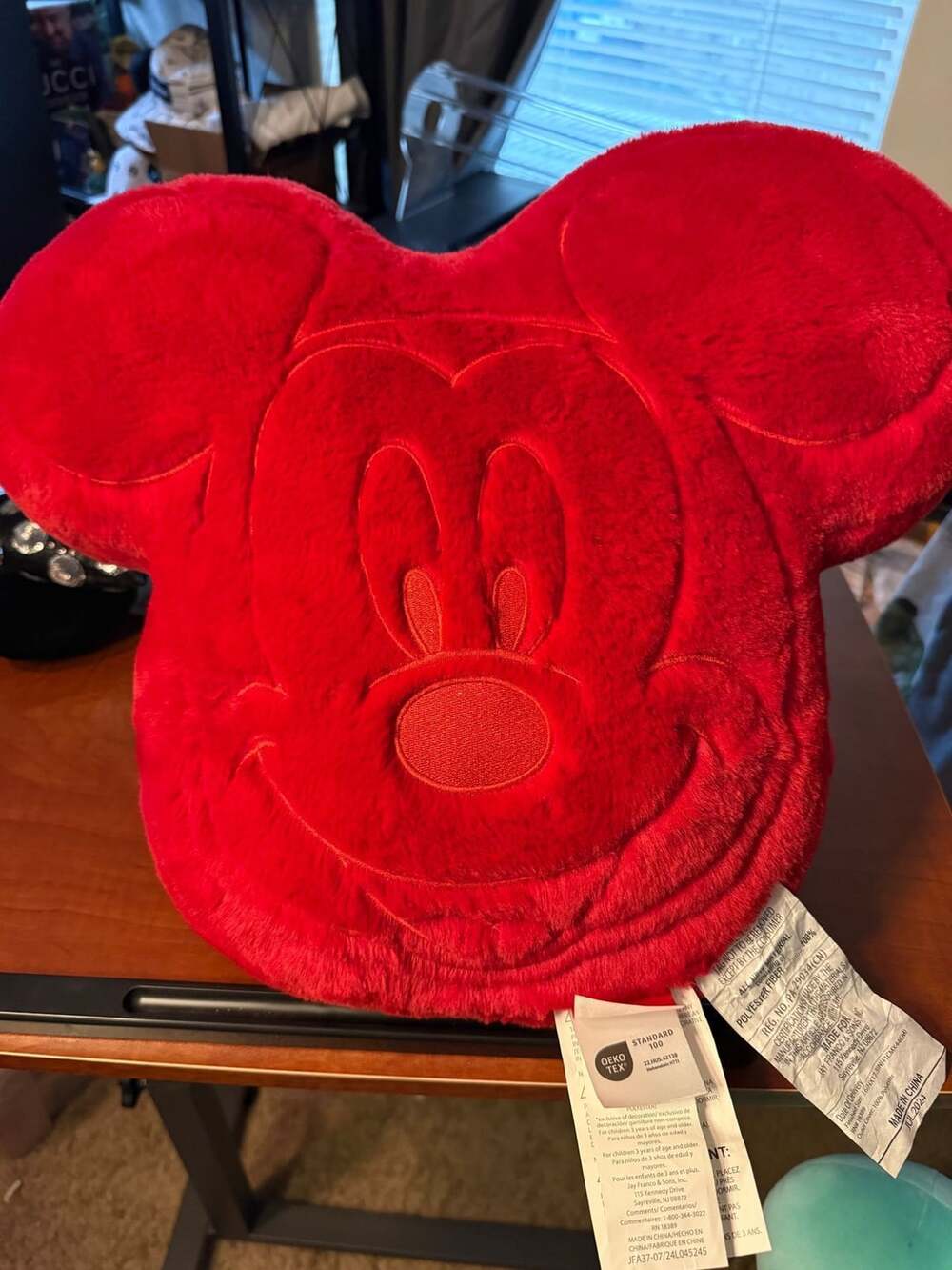Disney Red Mickey Face Icon Pillow